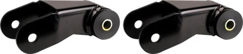 XJ Cherokee Boomerang Leaf Spring Shackles 5in Incl. Urethane Bushings and Hardware RockJock 4X4