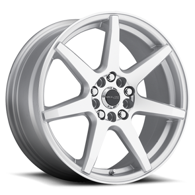 Aluminum Wheels 18x7.5 Evo 131S Silver 7 Spoke 42 Offset 5 on 100/5 on 114.3 Bolt Pattern 72.62 Bore Raceline