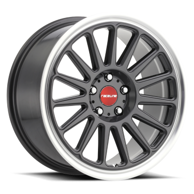 Aluminum Wheels 17x9 Grip 315G Machined Lip-Red Logo Gloss Gunmetal Grray Multi Spoke 30 Offset 5 on 112 Bolt Pattern 66.6 Bore Raceline